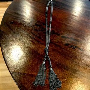 Gunmetal Lariat Necklace